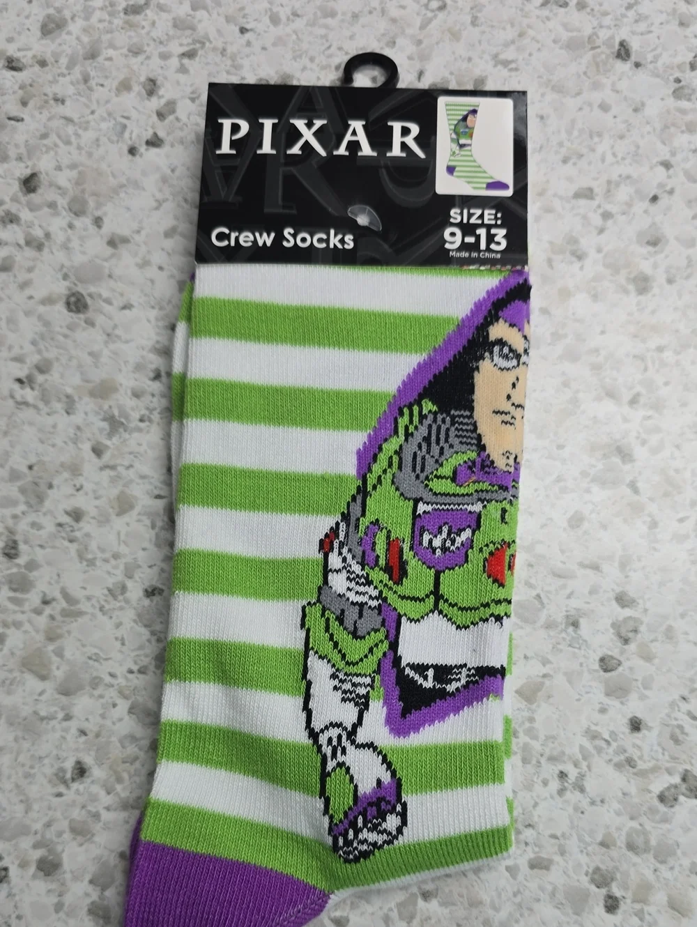 Adult Crew Socks - Buzz Lightyear Green & Woody Blue (Size 9-13)